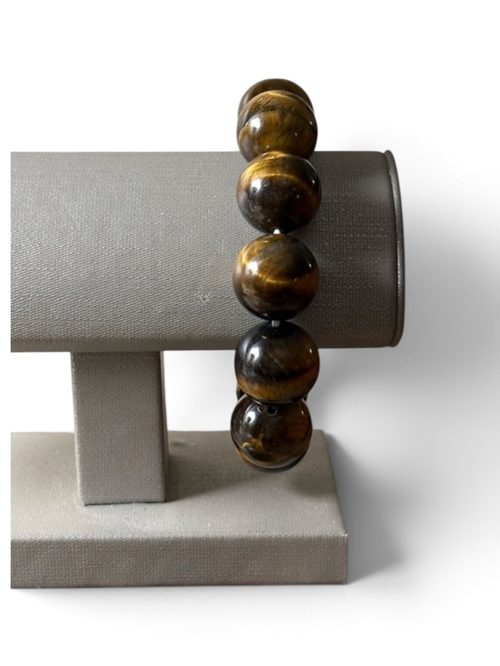 Large Tiger Eye Beaded Stretch Bracelet